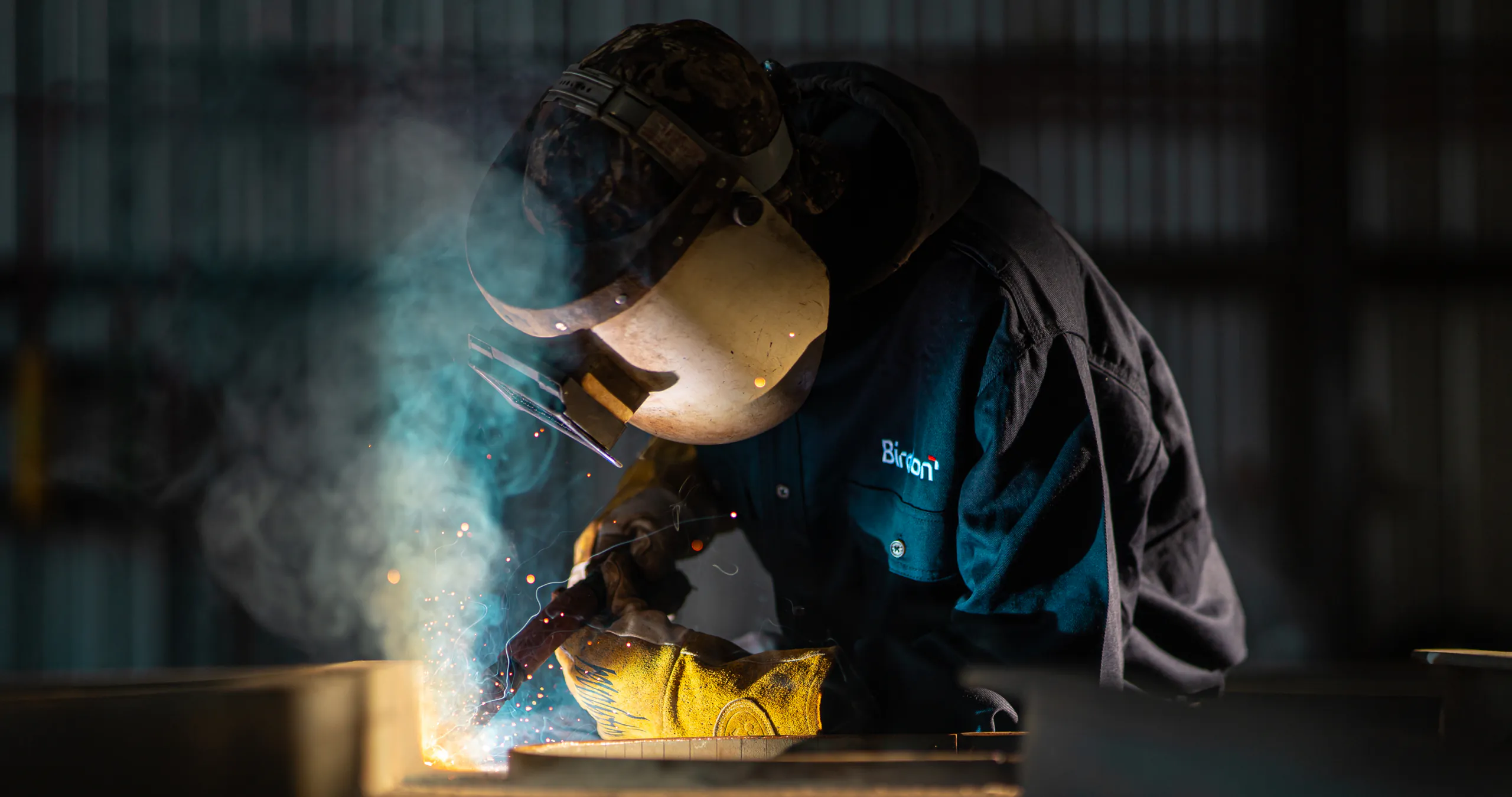 Birdon welder at work in a workshop
